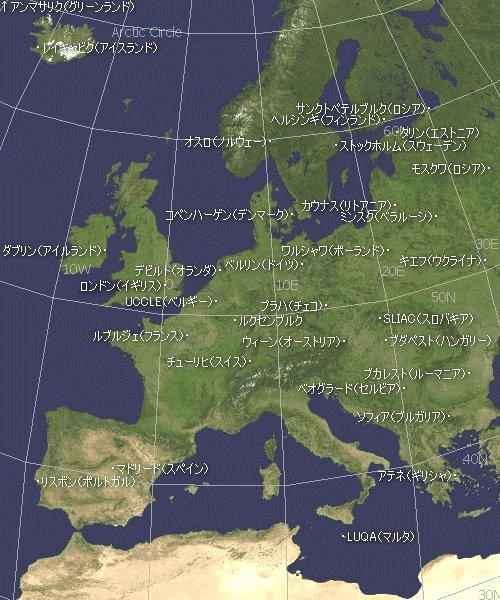 ヨーロッパの雨温図 気温と降水量のグラフ